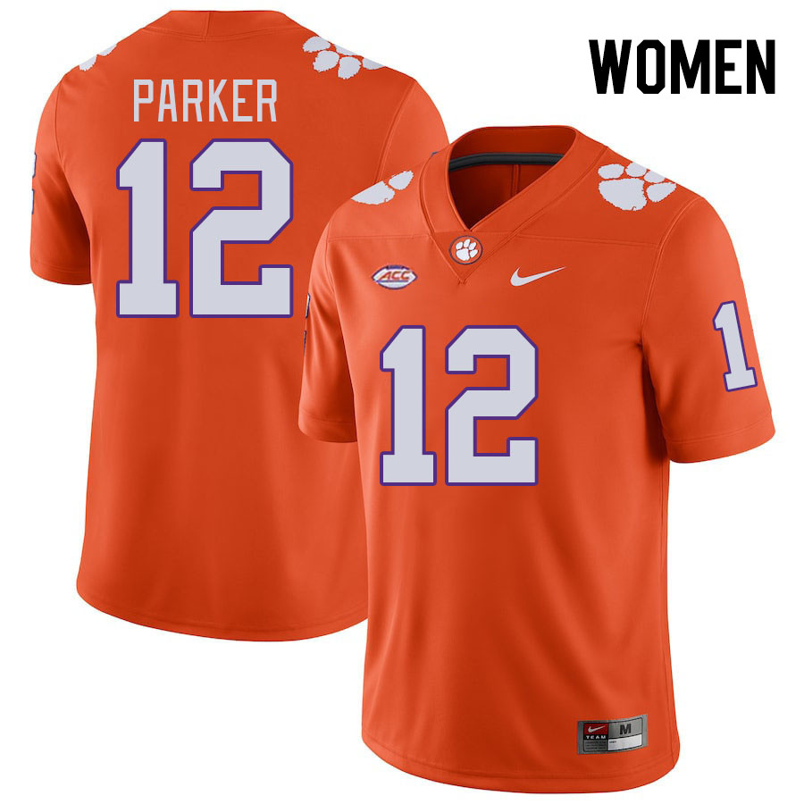 Women's Clemson Tigers T.J. Parker #12 College Orange NCAA Authentic Football Stitched Jersey 23BZ30NP